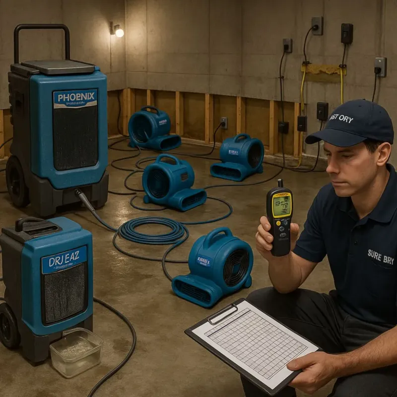Structural Drying and Dehumidification process in Charleston, MS